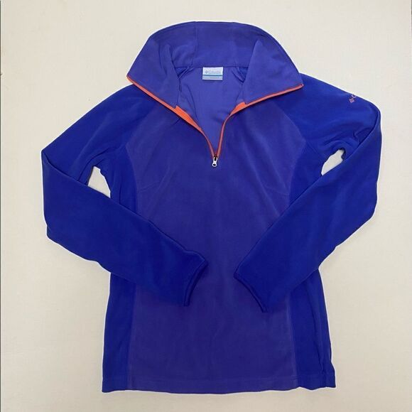 Columbia Purple/Orange Qtr Zip Fleece Pullover - Picture 2 of 8